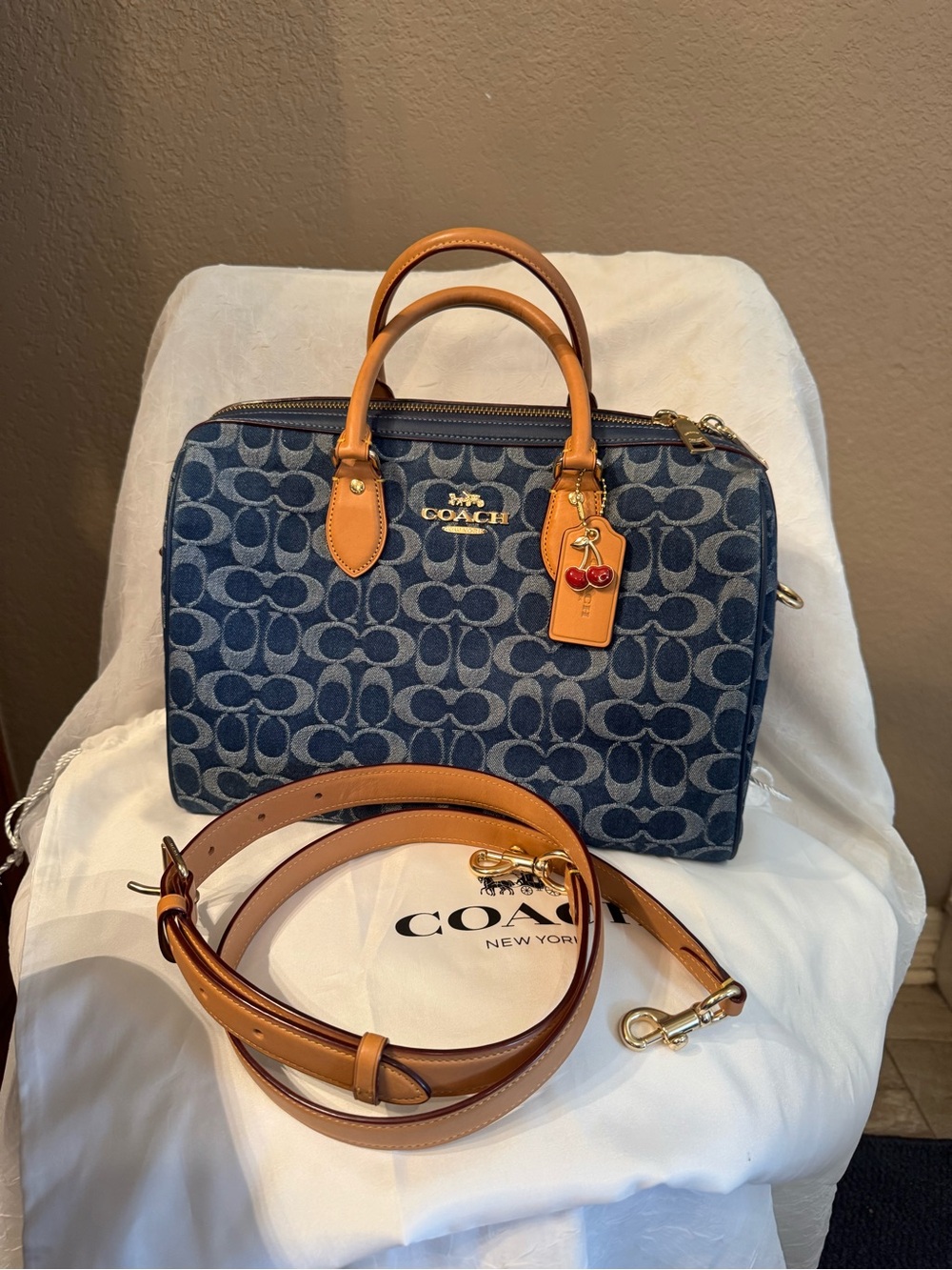 Coach large denim